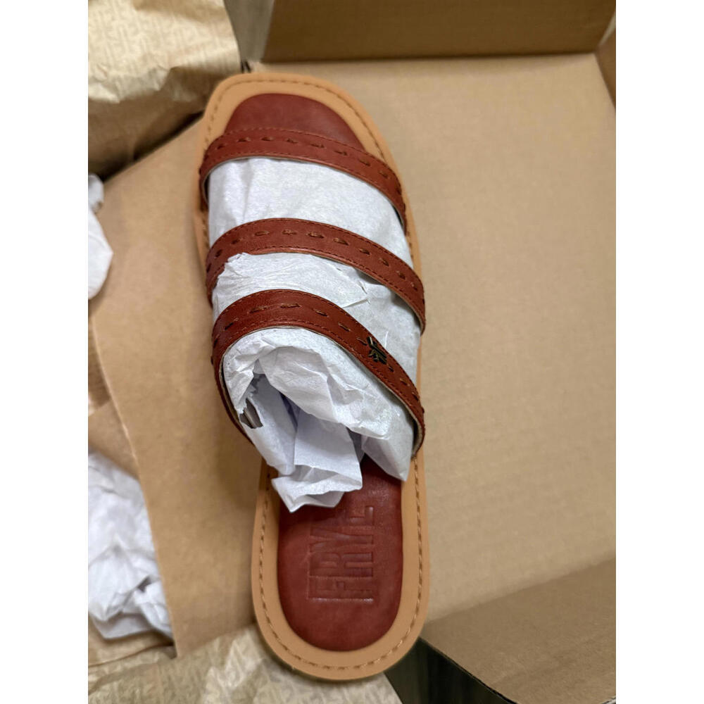 NWT! Frye Strappy Slide Sandal Women's in Cognac Size 8.5 - Picture 4 of 8